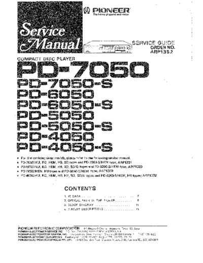 Pioneer hfe   pd-4050 5050 6050 7050 service guide arp1352 en  Pioneer CD PD-6050 hfe_pioneer_pd-4050_5050_6050_7050_service_guide_arp1352_en.pdf