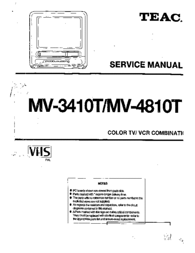 teac MV 3410T MV 4810T  teac TV VCR MV_3410T_MV_4810T.PDF