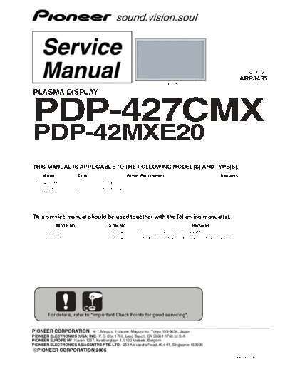 Pioneer +PDP-427CMX+42MXE+ARP3435+plasma  Pioneer Plasma TV PDP-427CMX 42MXE ARP3435 Pioneer+PDP-427CMX+42MXE+ARP3435+plasma.pdf