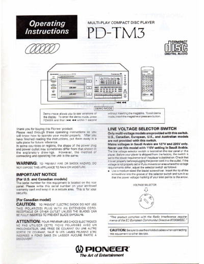Pioneer hfe   pd-tm3 en  Pioneer CD PD-TM3 hfe_pioneer_pd-tm3_en.pdf