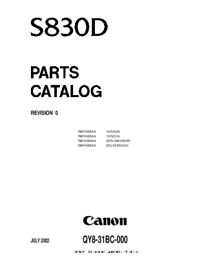 CANON s830d-pc  CANON Printer S830 s830d-pc.pdf