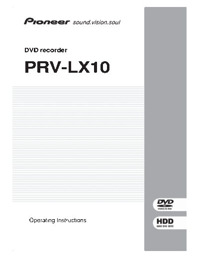 Pioneer PRV-LX10 user manual  Pioneer DVD PRV-LX10 PRV-LX10 user manual.pdf
