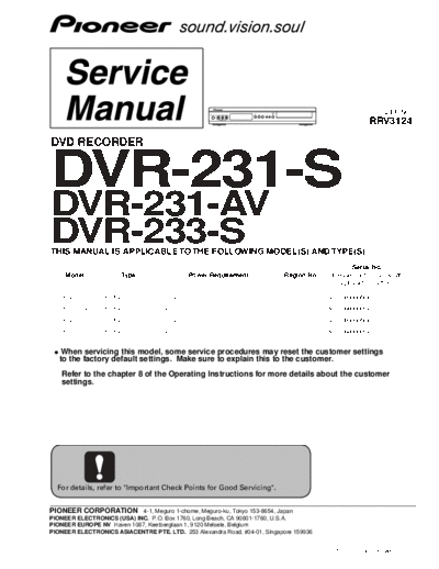 Pioneer hfe pioneer dvr-231 233 service rrv3124 en  Pioneer DVD DVR-231 hfe_pioneer_dvr-231_233_service_rrv3124_en.pdf