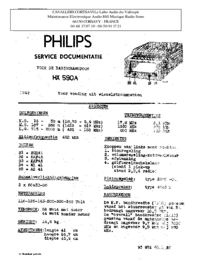 Philips hx 590 a  Philips Historische Radios HX590A hx 590 a.pdf