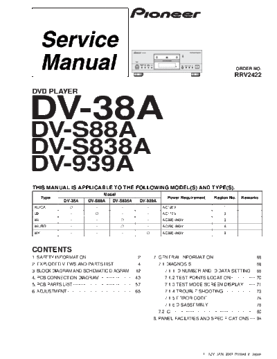 Pioneer hfe   dv-38a s88a s838a 939a service en  Pioneer DVD DV-939A hfe_pioneer_dv-38a_s88a_s838a_939a_service_en.pdf