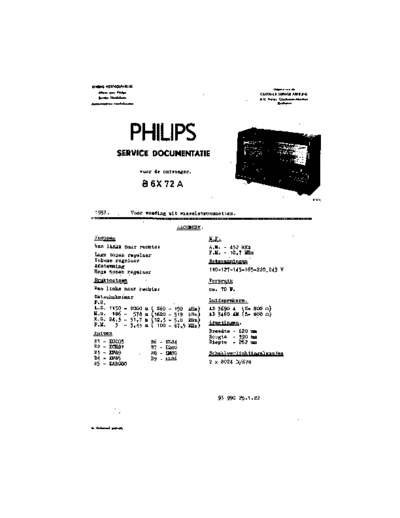 Philips B6X72A  Philips Historische Radios B6X72A B6X72A.pdf