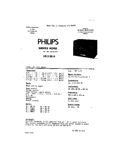 Philips H5X68A  Philips Historische Radios H5X68A H5X68A.pdf