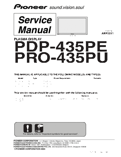 Pioneer PDP-435  Pioneer Plasma TV PDP-435 PDP-435.pdf