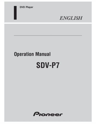 Pioneer hfe pioneer sdv-p7 en  Pioneer Car Audio SDV-P7 hfe_pioneer_sdv-p7_en.pdf