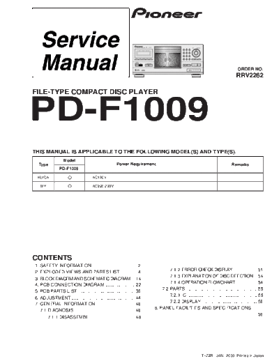 Pioneer hfe   pd-f1009 rrv2262 service en  Pioneer CD PD-F1009 hfe_pioneer_pd-f1009_rrv2262_service_en.pdf