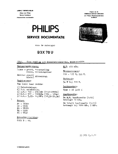 Philips B3X70U  Philips Historische Radios B3X70U B3X70U.pdf