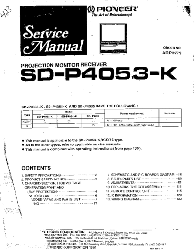 Pioneer sd p4053 k arp2273 163  Pioneer TV SD-P4053-K sd_p4053_k_arp2273_163.pdf