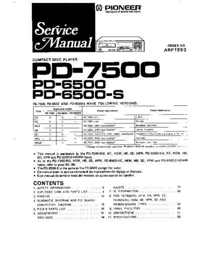 Pioneer hfe   pd-6500 7500 service  Pioneer CD PD-7500 hfe_pioneer_pd-6500_7500_service.pdf