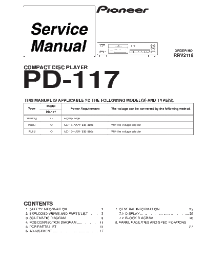 Pioneer hfe   pd-117 service  Pioneer CD PD-117 hfe_pioneer_pd-117_service.pdf