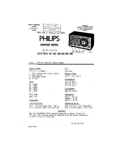 Philips B2X76U  Philips Historische Radios B2X76U B2X76U.pdf