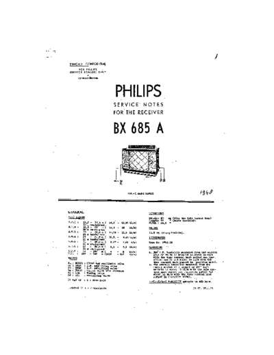 Philips BX685A  Philips Historische Radios BX685A BX685A.pdf