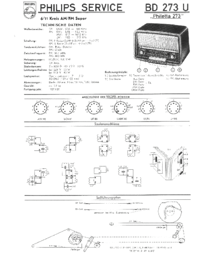 Philips BD273U 3,4,20 1255682997  Philips Historische Radios BD273U BD273U_3,4,20_1255682997.pdf