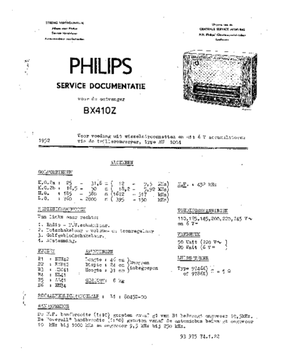 Philips BX410Z  Philips Historische Radios BX410Z BX410Z.pdf
