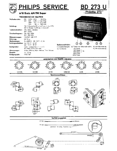 Philips BD273U  Philips Historische Radios BD273U BD273U.pdf