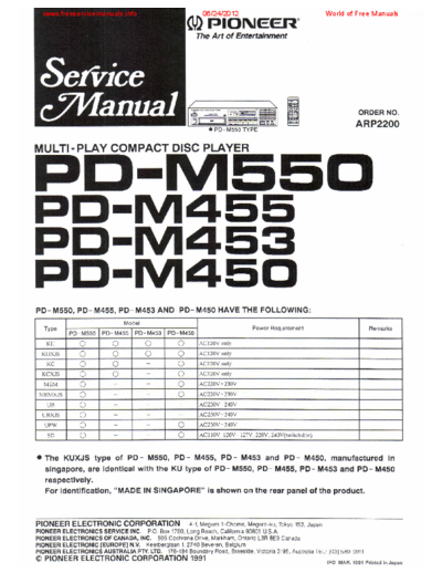 Pioneer pd-m550  Pioneer CD PD-M550 pd-m550.pdf