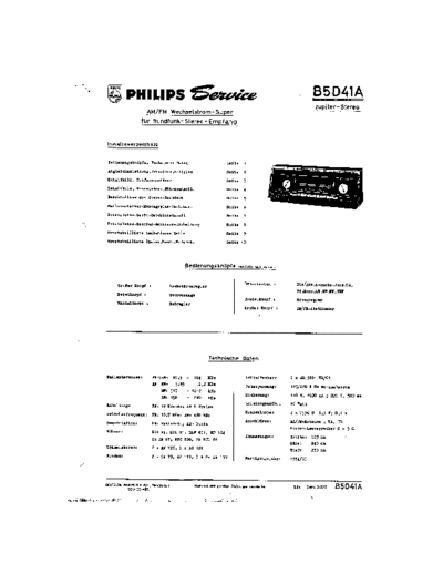 Philips B5D41A  Philips Historische Radios B5D41A B5D41A.pdf