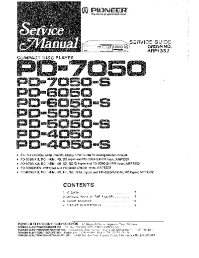 Pioneer hfe pioneer pd-4050 5050 6050 7050 service guide arp1352 en  Pioneer CD PD-7050 hfe_pioneer_pd-4050_5050_6050_7050_service_guide_arp1352_en.pdf