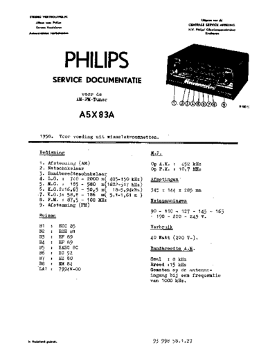 Philips A5X83A  Philips Historische Radios A5X83A A5X83A.pdf