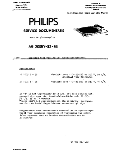 Philips AG2005Y  Philips Historische Radios AG2005Y Philips_AG2005Y.pdf