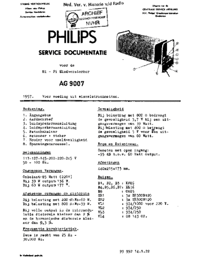 Philips Philips AG9007  Philips Historische Radios AG9007 Philips_AG9007.pdf