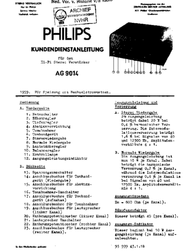 Philips AG9014  Philips Historische Radios AG9014 Philips_AG9014.pdf
