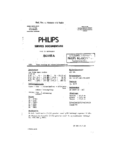 Philips B4X65A  Philips Historische Radios B4X65A B4X65A.pdf