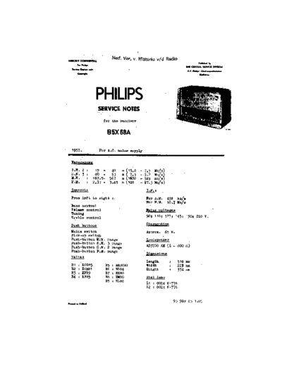 Philips B5X68A  Philips Historische Radios B5X68A B5X68A.pdf