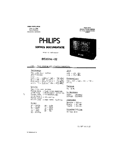 Philips B5X61A  Philips Historische Radios B5X61A B5X61A.pdf
