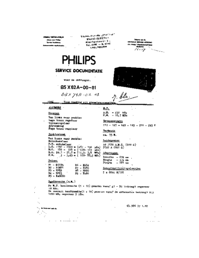 Philips B5X62A  Philips Historische Radios B5X62A B5X62A.pdf