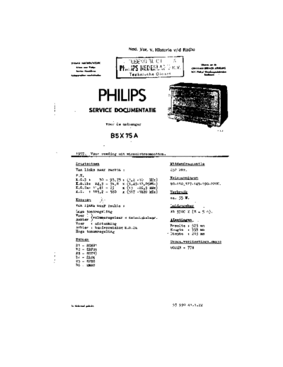 Philips B5X75A  Philips Historische Radios B5X75A B5X75A.pdf