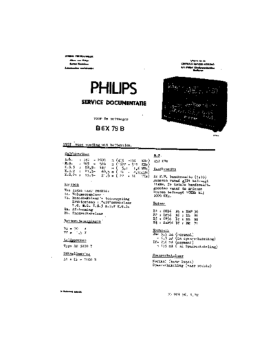 Philips B6X79B  Philips Historische Radios B6X79B B6X79B.pdf