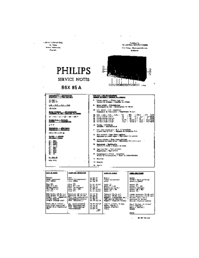 Philips B6X85A  Philips Historische Radios B6X85A B6X85A.pdf