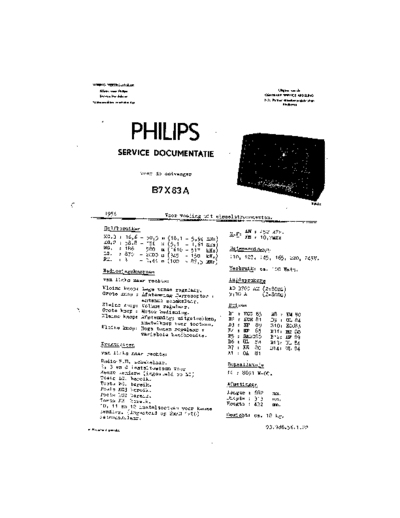 Philips B7X63A  Philips Historische Radios B7X63A B7X63A.pdf