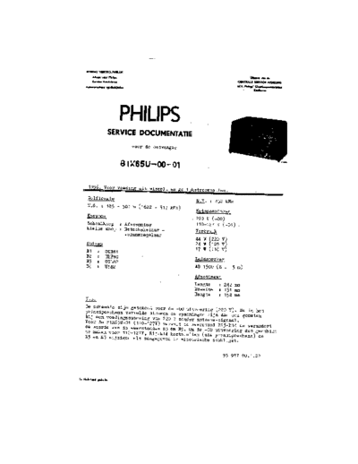Philips B1X65U  Philips Historische Radios B1X65U B1X65U.pdf