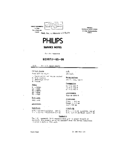 Philips B2X67U  Philips Historische Radios B2X67U B2X67U.pdf