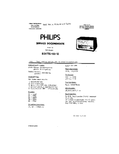 Philips B3X75U  Philips Historische Radios B3X75U B3X75U.pdf