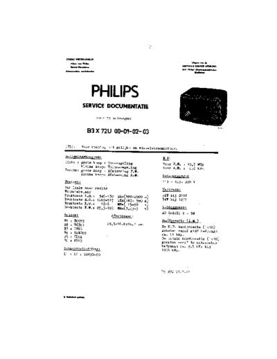 Philips B3X72U  Philips Historische Radios B3X72U B3X72U.pdf