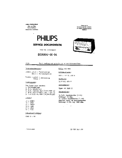 Philips B3X80U  Philips Historische Radios B3X80U B3X80U.pdf