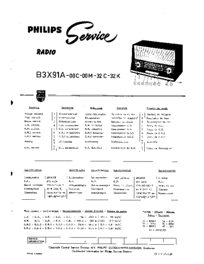 Philips B3X91A  Philips Historische Radios B3X91A B3X91A.pdf