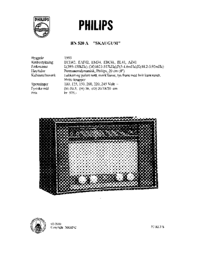 Philips PHILLIPS BN-520-A--SKAUGUM-s  Philips Historische Radios BN520 PHILLIPS BN-520-A--SKAUGUM-s.pdf