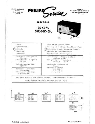 Philips B0X97U  Philips Historische Radios BOX97U B0X97U.pdf