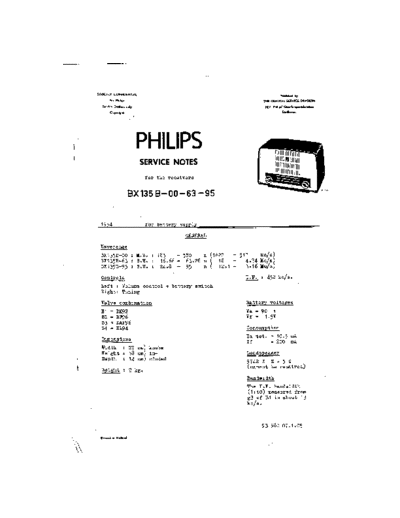 Philips BX135B  Philips Historische Radios BX135B BX135B.pdf