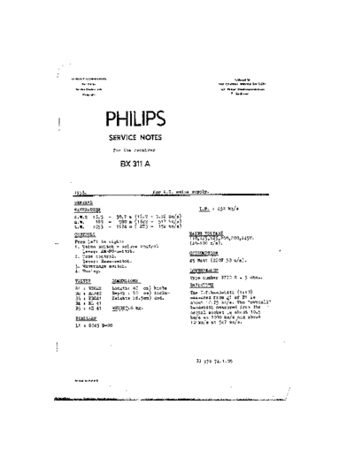 Philips BX311A  Philips Historische Radios BX311A BX311A.pdf