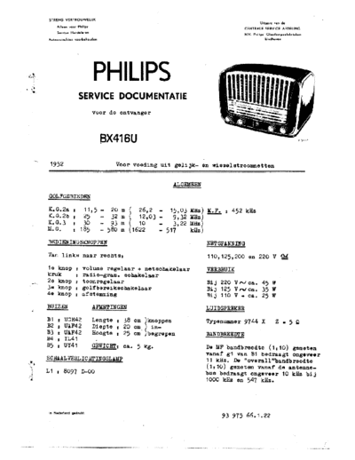 Philips BX416U  Philips Historische Radios BX416U BX416U.pdf