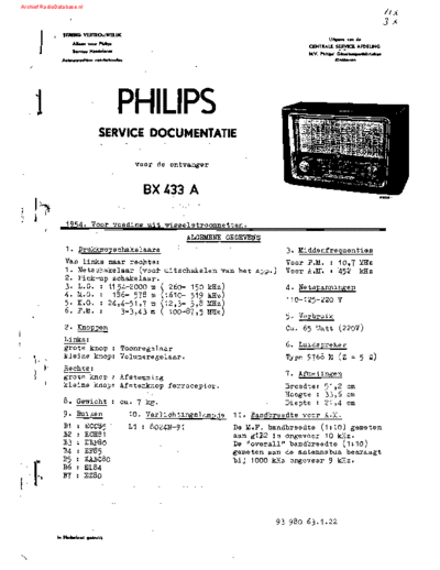 Philips BX433A  Philips Historische Radios BX433A BX433A.pdf